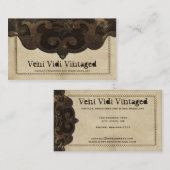 Steampunkのビクトリアンな革及びギアの名刺 名刺 (正面/裏面)