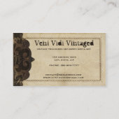 Steampunkのビクトリアンな革及びギアの名刺 名刺 (裏面)