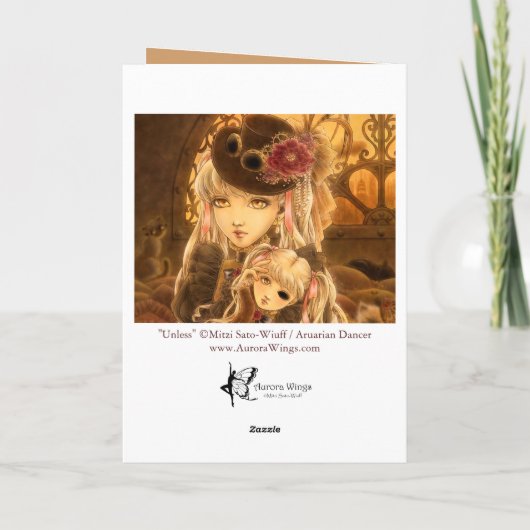 Steampunkのファンタジーの挨拶状 カード (裏面)