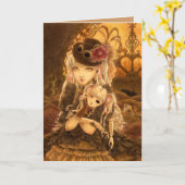 Steampunkのファンタジーの挨拶状 カード (黄色い花)