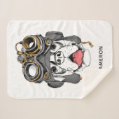 Steampunkのボクサーは|あなたの名前を加えます シェルパブランケット (正面(横))