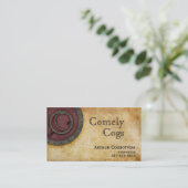 Steampunkのモノグラムの旧式なClaret C 名刺 (スタンド正面)