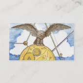 Steampunkのワシおよびギアの名刺 名刺 (裏面)