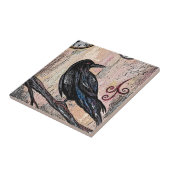 Steampunkのワタリガラスおよび時計 タイル (側面)