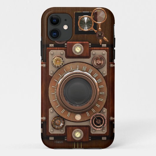 Steampunkのヴィンテージのカメラ Case-Mate iPhoneケース (裏面)