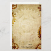 Steampunkのヴィンテージのペーパー文房具 便箋 (正面/裏面)