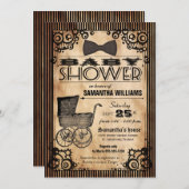 Steampunkのヴィンテージの一見の女の子のベビーシャワー 招待状 (正面/裏面)