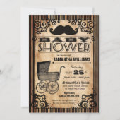 Steampunkのヴィンテージの一見の男の子のベビーシャワー 招待状 (正面)