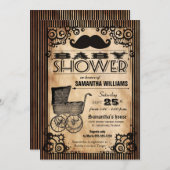 Steampunkのヴィンテージの一見の男の子のベビーシャワー 招待状 (正面/裏面)