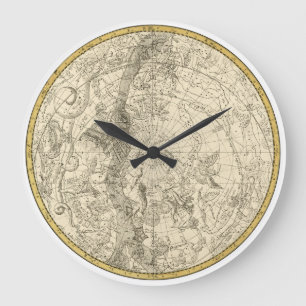 Steampunkのヴィンテージの世界地図の柱時計 ラージ壁時計