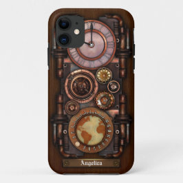 Steampunkのヴィンテージの時計#1B iPhone 11 ケース