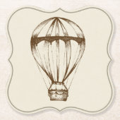 Steampunkのヴィンテージの熱気の気球 ペーパーコースター (正面)