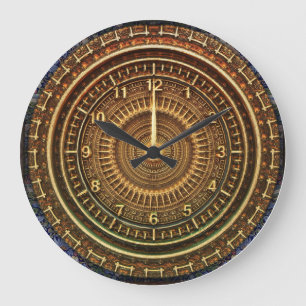 Steampunkのヴィンテージの金属柱時計 ラージ壁時計