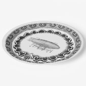 Steampunkのヴィンテージの飛行船 ペーパープレート (アングル)