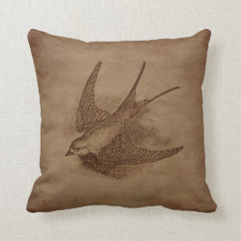 Steampunkのヴィンテージの鳥 クッション