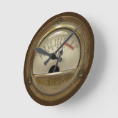 Steampunkの健全なスタジオのヴィンテージVUのメートルの時計 ラウンド壁時計 (傾斜)