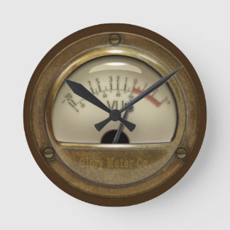 Steampunkの健全なスタジオのヴィンテージVUのメートルの時計 ラウンド壁時計