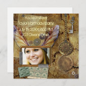 Steampunkの写真の招待状 招待状 (正面/裏面)