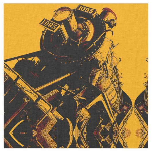 Steampunkの列車の目の錯覚 ファブリック (クローズアップ)