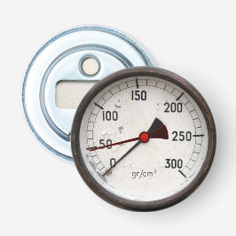 Steampunkの古い圧力計の開いた第50誕生日のボトル! 栓抜き