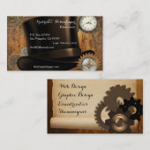 Steampunkの名刺(前部および背部デザイン) 名刺 (正面/裏面)