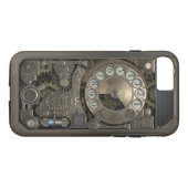 Steampunkの回転式金属のダイヤル式電話。 場合 Case-Mate iPhoneケース (裏面(横))