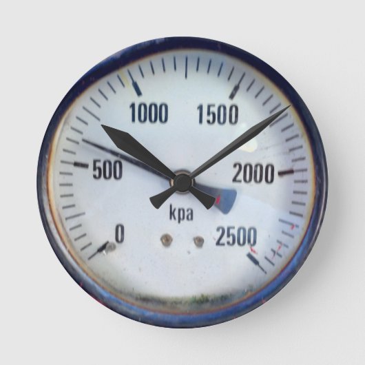 Steampunkの圧力計 ラウンド壁時計 (正面)