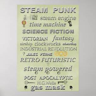 Steampunkの地下鉄の芸術ポスター ポスター