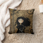 Steampunkの女の子の装飾用クッション クッション (ブランケット)