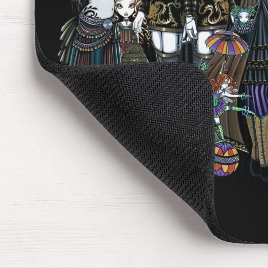 Steampunkの妖精のサーカスお洒落な妖精のMouspad マウスパッド (コーナー)