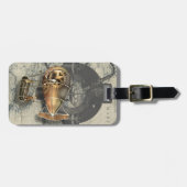 Steampunkの操縦出来る気球の乗車 ラゲッジタグ (正面横)