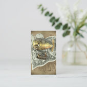 Steampunkの操縦出来る空気旅行のプロフィールカード 名刺 (スタンド正面)