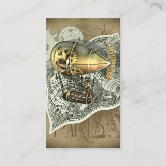 Steampunkの操縦出来る空気旅行のプロフィールカード 名刺 (正面)