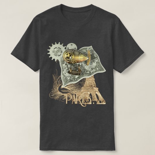 Steampunkの操縦出来る空気旅行のTシャツ Tシャツ (デザイン正面)