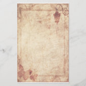 Steampunkの文房具-街灯柱および蝶 便箋 (正面)