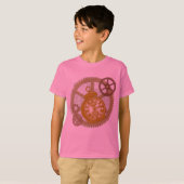 Steampunkの時計およびギア Tシャツ (正面フル)