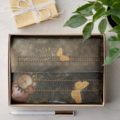 Steampunkの時計とのすばらしいハート 薄葉紙 (ギフト)