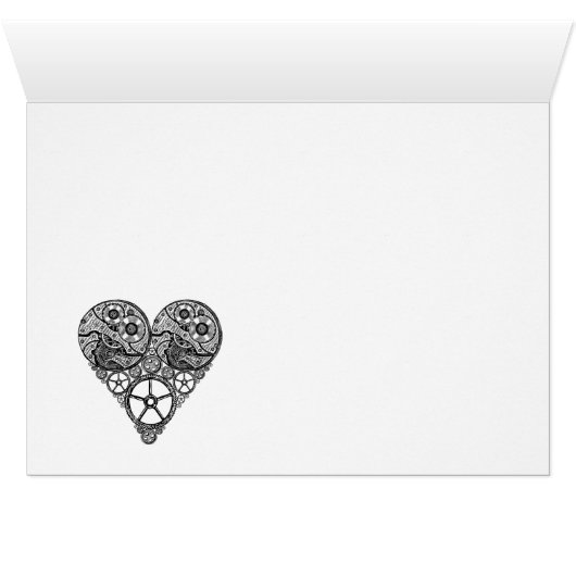 Steampunkの時計の仕事およびギアのハート (内部横(下))