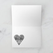 Steampunkの時計の仕事およびギアのハート シーズンカード (内部)