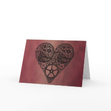 Steampunkの時計の仕事およびギアのハート