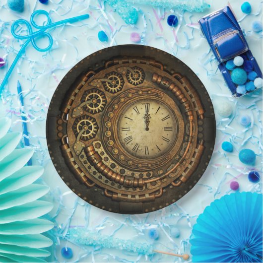 Steampunkの時計の使い捨て可能な紙皿 ペーパープレート (パーティー)