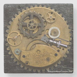 Steampunkの時計の飲み物のコースター、サイエンスフィクション ストーンコースター