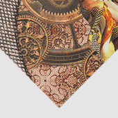 Steampunkの時計を持つ美しい蒸気の女性 薄葉紙 (詳細)