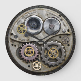 SteamPunkの柱時計、金属の時計、アクリルの時計 ラージ壁時計