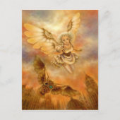 Steampunkの機械フクロウのファンタジーの芸術の郵便はがき ポストカード (正面)