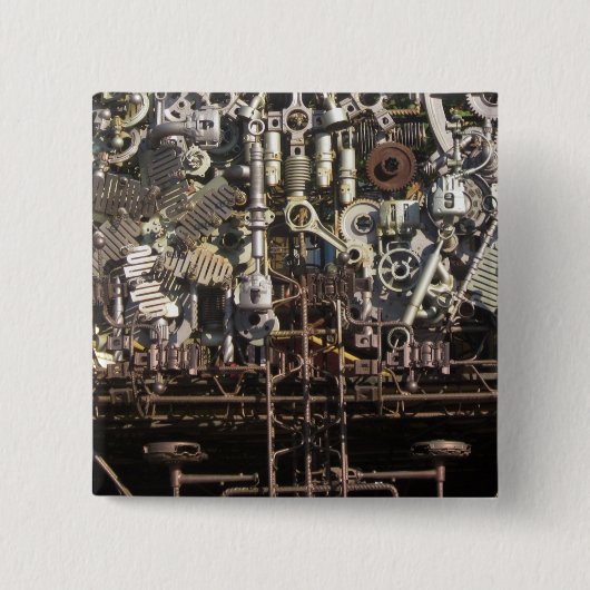 Steampunkの機械機械類機械 缶バッジ (正面)