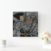 Steampunkの機械類 スクエア壁時計 (ホーム)