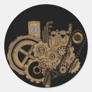 Steampunkの機械類(真鍮) ラウンドシール