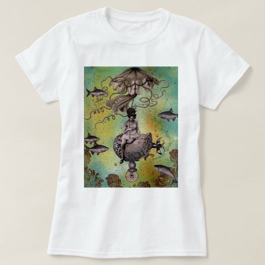 Steampunkの海底くらげ Tシャツ (デザイン正面)