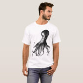 Steampunkの海賊のためのビクトリアンなタコKraken Tシャツ (正面フル)
